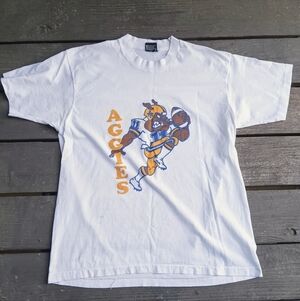 Vintage North Carolina A&T Aggies Football Short Sleeve White T Shirt Size XL